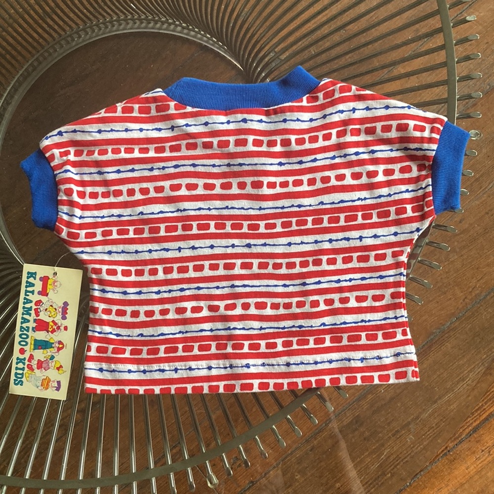 Vintage deadstock 80s graphic cotton tee Track Star sz 12 mos. unisex t shirt - Picture 3 of 7